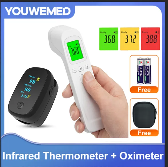 YOUWEMED Pulse Oximeter Monitor With Infrared Thermometers For Body