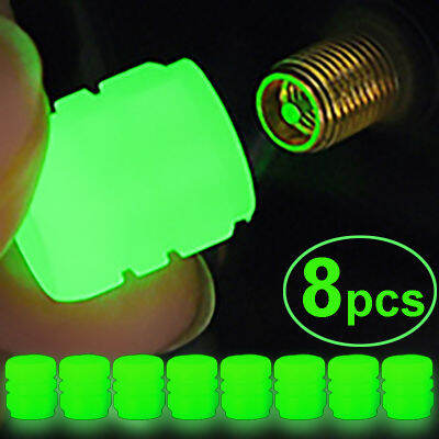 8Pcs รถ Luminous ยางวาล์ว Caps Fluorescent Night เรืองแสงรถจักรยานยนต์จักรยานจักรยานล้อยาง Hub วาล์ว Stem Caps Decor 1 4Pcs