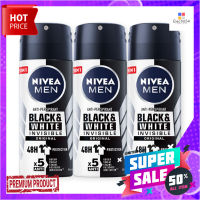 นีเวีย เมน แบล็ค แอนด์ ไวท์ อินวิซิเบิ้ล สเปรย์ 50 มล. แพ็ค 3 กระป๋องNivea Men Black And White Spray 50 ml x 3