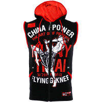 MMA Hoodies Sleeveless Boxing Vest Hooded MMA T-shirt Muay Thai Mma Fight Wrestle Fitness Shirts Male Thai Boxer Sport Clothing