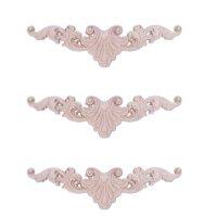 3X Wood Carved Corner Onlay Applique Frame Decor Furniture Craft Unpainted Type:20 x 5cm