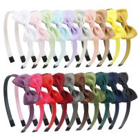 【YF】 1pcs Cute Solid Color Ribbon Handmade Hair Bows bands for Girls Headband 20 Colors Children Kids Baby Accessories