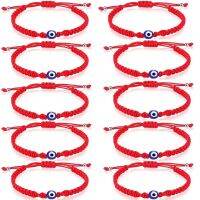 10PCS Evil Eye Red Bracelet Women Men Lucky Handmade Black Braided String Adjustable Family Friendship Couple Bracelets Jewelry Charms and Charm Brace