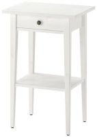 HEMNES Bedside table, white stain Size 46x35 cm (เฮมเนส โต๊ะข้างเตียง, ไวท์สเตน, 46x35 ซม.)