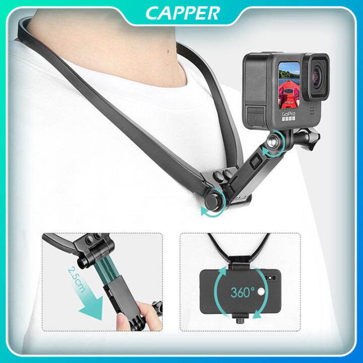 Upgraded Neck Mount for GoPro, POV / VLOG Smartphone Selfie Necklace