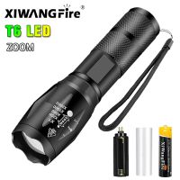 Powerful T6 LED Flashlight Super Bright Aluminum Alloy Portable Flashlight USB Charging IPX5 Waterproof Camping Climbing Torch Rechargeable  Flashligh