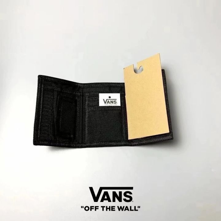 กระเป๋าสตางค์-vans-slipped-wallet-black-white-ของแท้-พร้อมส่งจากไทย