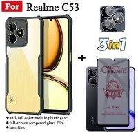 3in เคสโทรศัพท์กันกระแทก C53 Realme 1 OPPO สำหรับ Realme C55 C30 C30s C33 C35 C21Y C20 C11ป้องกันการสอดแนมชนิดเคลือบเพื่อความอ่อนโยนกระจกฟิล์มกระจก iPhone X พร้อม Privacy เคลือบ