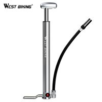 WEST BIKING Bicycle Pump 160PSI Portable Lightweight Aluminum Alloy Schrader Presta Valve Handle Inflator Front Fork Bike Pump