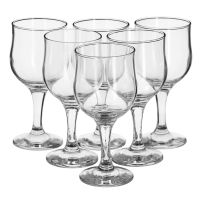 Pasabahce Water Glass (6 pcs) เเก้วไวน์  เเก้วน้ำ ชุดเเก้วไวน์สวยๆ ก้านมนทรงU/10 ออนช์ , 315 cc