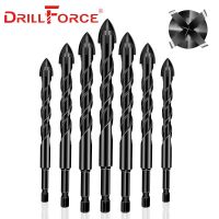 Drillforce Cross Hex Tile เจาะ Bits แก้วเซรามิกคอนกรีตหลุมเปิด 4 ใบมีดคาร์ไบด์ปลายบิด เจาะ บิต 3/4/5/6/8/10/12 มม