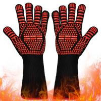 BBQ Gloves High Temperature Resistance Oven Mitts Non-Slip Cooking Baking Barbecue Oven Gloves Fireproof Bbq Gloves For Cooking Potholders  Mitts   Co