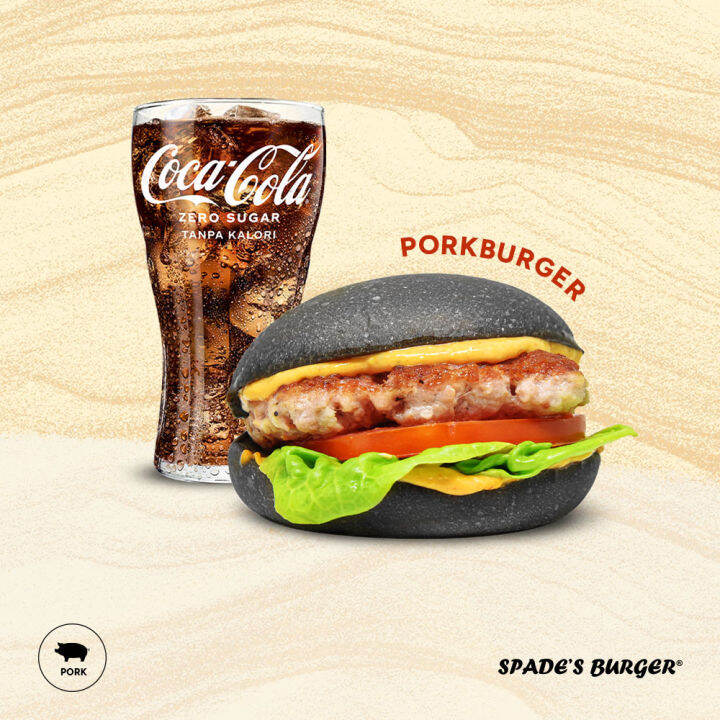 Spades Burger Porkburger + 1 Soft Drink Lazada
