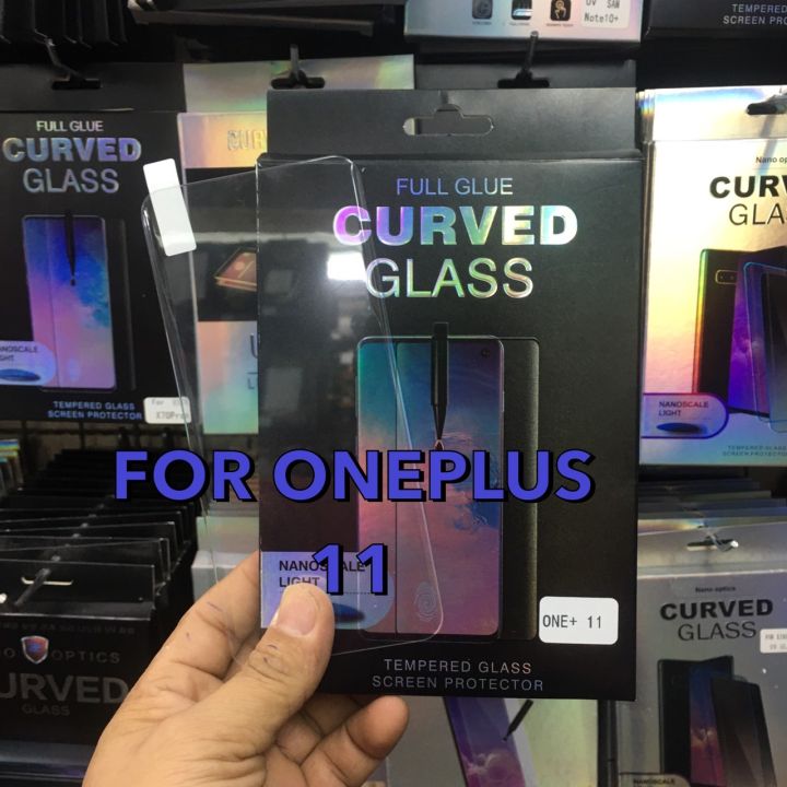 oneplus11ฟิล์มกันรอย-ฟิล์มกันรอยหน้าจอ-ฟิล์มกระจกกาว-uv-แบบใสทั้งแผ่น-uv-curved-glass