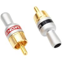 RCA Plug Speakon Connectors Audio Jack Copper Gold Plated Male Wire Connector for Soldering 5mm Speaker Cable Socket TerminalsWires Leads Adapters