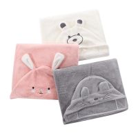 ▩┅ Under Seven Kids Hooded Bath Towel Super Absorbent Coral Velvet Good Quality Bath Towels Kids Soft Bathrobe Pajamas 67x120cm