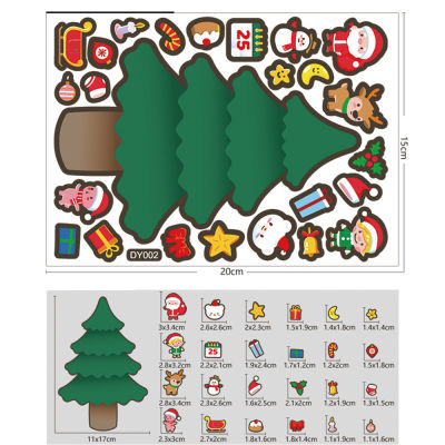Expression Claus Childrens Decoration Handbook Window Luggage Christmas Kawaii Cartoon DIY Stickers