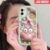 เคส JIUMOO สำหรับ VIVO Y15s Y15a เคส Y01ลายการ์ตูน3มิติเคสโทรศัพท์แบบนิ่มซิลิโคนที่สร้างสรรค์ปลาดาวแพททริกขอบครีมลูกคลื่นเคสป้องกันเลนส์กล้องโปร่งใสกันกระแทกสีสันสดใส