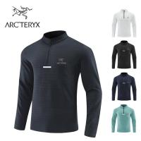 ARCTERYX เสื้อตัวยาวสำหรับผู้ชาย,เสื้อยืดผู้ชายแขนยาวกลางแจ้งระบายอากาศได้ดีแห้งเร็วกีฬาลำลองมีซิปครึ่งแขนสำหรับผู้ชาย