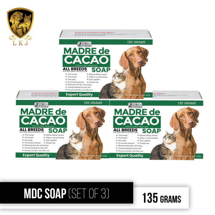 Prolific Madre de Cacao Organic Soap for Cat and Dog 135g Set of 3 ...