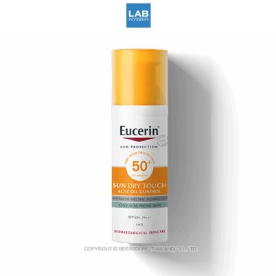 Eucerin Sun Dry Touch Acne Oil control Face SPF50+ PA++++ 50 ml.- ยูเซอริน ครีมกันแดดควมคุมความมัน