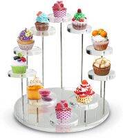 3/12 Tray Cupcake Stand Acrylic Display Stand for Jewelry/Cupcake Dessert Rack Wedding Birthday Party Suitable for Small Items