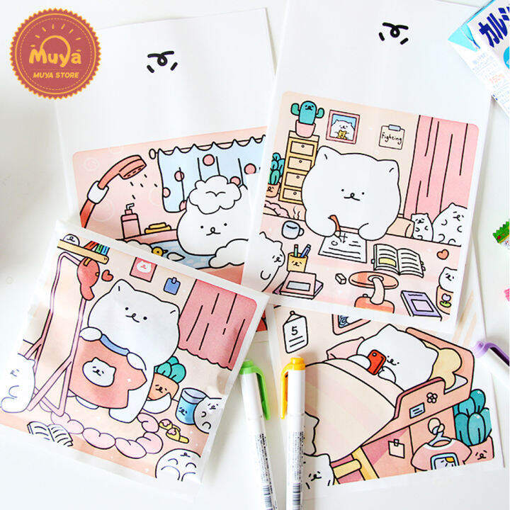 muya-bear-paper-storage-bag-cute-animal-paper-storage-bag-cartoon-graffiti-gift-wrapping-for-stationery-stickers