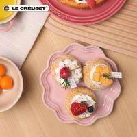 Le Creuset พอร์ซเลนฝรั่งเศส22เซนติเมตรสร้างสรรค์ลูกไม้แผ่นคลื่นจานบนโต๊ะอาหารแบน5ชิ้นชุดครัวเรือน