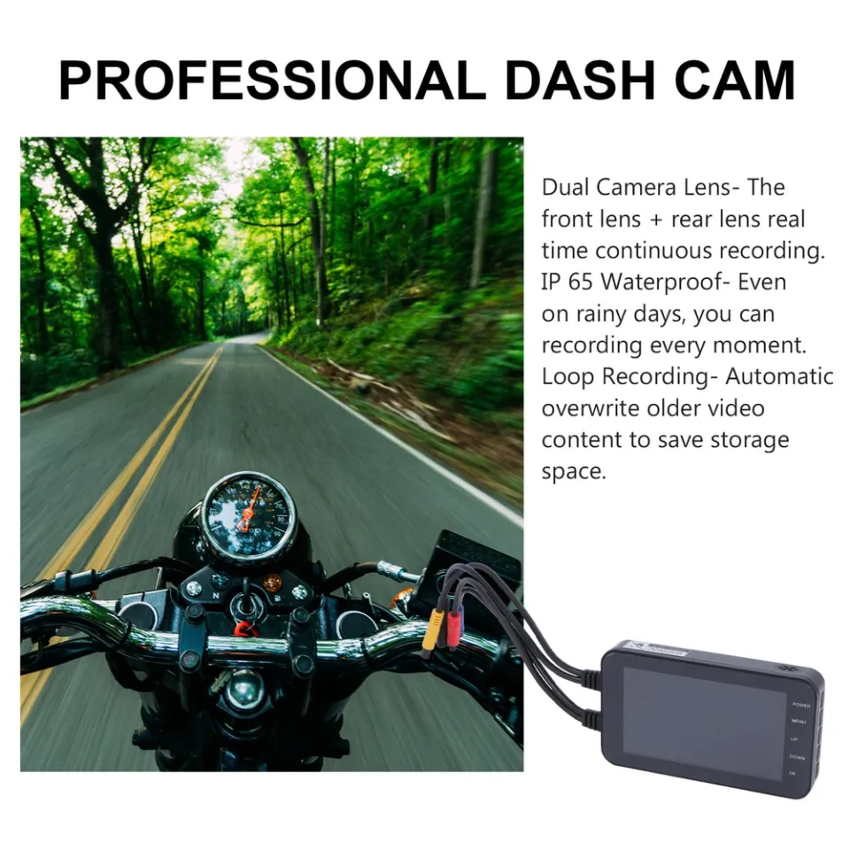 MT003 WIFI 1080P Waterproof Camera 4 Inch Motorcycle DVR Front