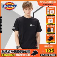 ☂○ Dickies เสื้อยืดแขนสั้นผู้ชายแบรนด์น้ำขึ้นน้ำลงพิมพ์ลายตัวอักษรคู่ T22สั้นฤดูใบไม้ร่วงและฤดูหนาวเสื้อแบบหลวม10379ผู้หญิง