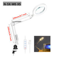 NEWACALOX 5X Magnifying Glass with LED Light Third Hand Soldering Tool Desk Clamp USB Magnifier WeldingReading 8W Table Lamp