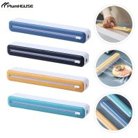 2in1 Plastic Wrap Dispenser Cling Film Dispenser Cutter Saran Wrap Dispenser Aluminum Foil Parchment Paper Injector Kitchen Tool