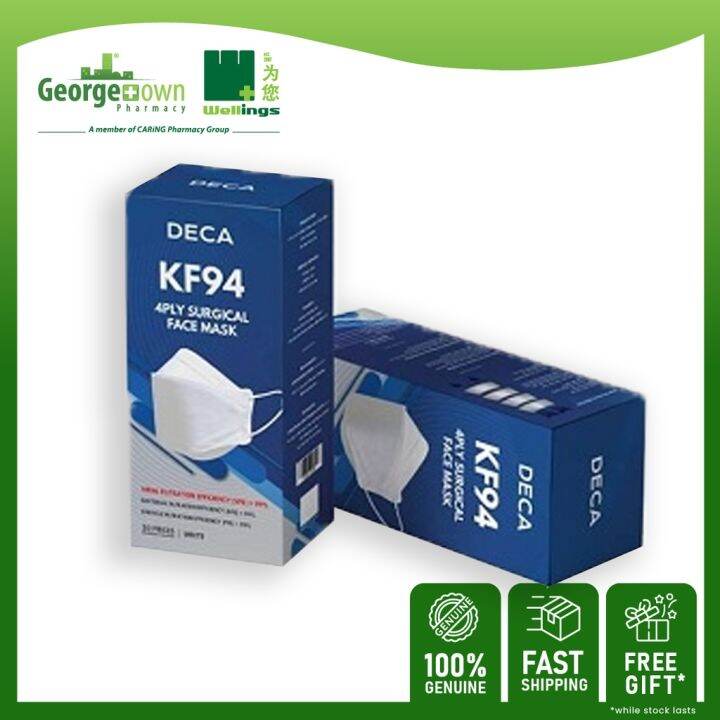 DECA KF94 ADULT 4PLY SURGICAL FACE MASK WHITE 20S Lazada