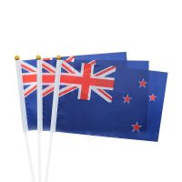 superonezxz New Zealand hand waving Flag 14*21cm Polyester NZ New Zealand Hand Flag with plastic flagpole Wholesale