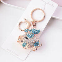 ๆน้อยๆหมูเด็ก Keychain Lady จี้การ์ตูนตุ๊กตาคริสตัลพวงกุญแจฝัง Rhinestones สามมิติจี้หมูรถ Key Chain กระเป๋าจี้