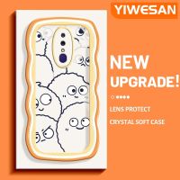 YIWESAN เคสสำหรับ OPPO F11 F11โปร A9 A9X ลายการ์ตูนน่ารักลายอิโมติคอนดีไซน์ใหม่น่ารักมีขอบครีมเคสโปร่งใสลายกล้องถ่ายรูปเคสมือถือนิ่มเรียบง่ายอ่อนโยนฝาครอบป้องกัน