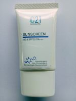 C21 SUNSCREEN No.8 SPF 50 PA+++ 20 ml.เหมาะสำหรับทุกสภาพผิว (ผิวแพ้ง่ายใช้ได้) เนื้อบางเบา เกลี่ยง่าย ปกป้องผิวจากรังสี UVA และ UVB