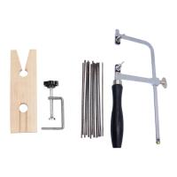 Mini JewelerS Coping Saw Set Bench Pin Watch Making Tool Piercing W Clamp Adjustable Jewellery Craft Tool U-Shaped Ring Clamp