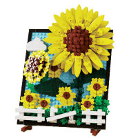 Sunflower Decorative Portrait Building Blocks Christmas Toys Toys for Children Figures Bricks Friends Boys Educational Gift Mini