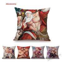 Sexy Man Hot Santa Claus Christmas Valentine Day Gay Art Hunk Bear Guy Throw Pillow Case Xmas Gift Cotton Linen Cushion Cover