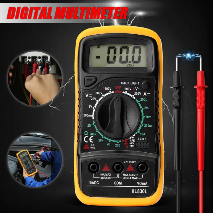 LCD Digital Multimeter Measure Up XL830L Voltmeter Ammeter Ohmmeter