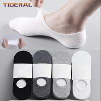 5 Pairs Mens Invisible Socks Slippers Cotton Silicone Non-slip Summer No-show Male Ankle Socks Casual Breathable Thin Boat Sock