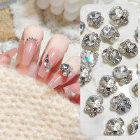 เล็บเจลสีหวาน5ชิ้น/ถุงรูปทรงพิเศษเล็บ Rhinestones ศิลปะเสน่ห์สีโปร่งใสที่ตกแต่งเล็บดาวหัวใจ