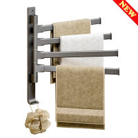 NEW Towel Rack Rotatable Towel Bar Paper Holder Stainless Steel Kitchen Storage Shelf Hanger Wall Mounted Bathroom Accessories