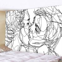 【CW】№  Draw Tapestry Wall Hanging Boho Hippie Psychedelic Abstract Tapestries