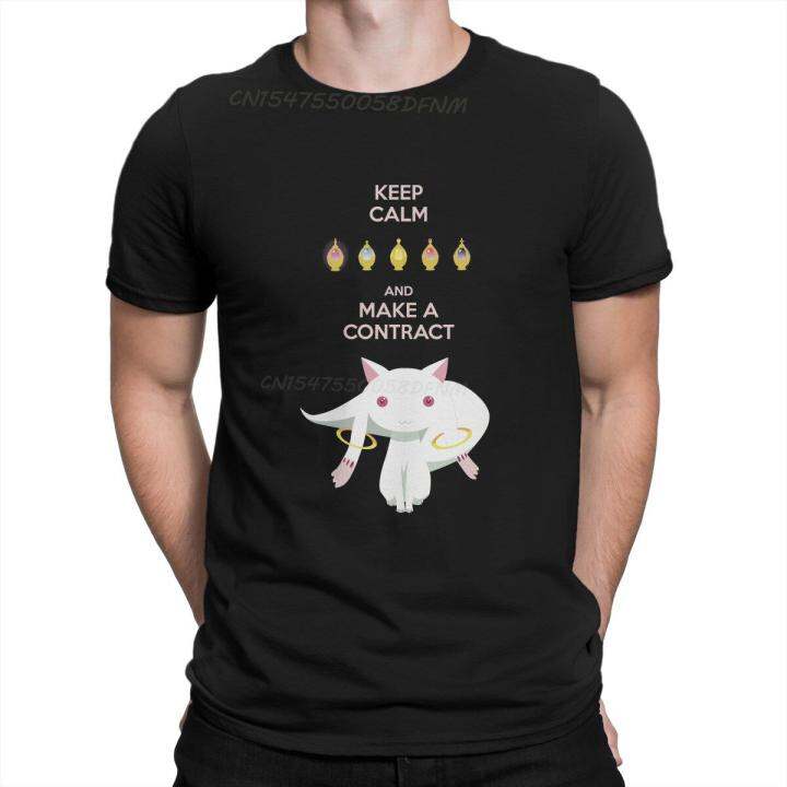 puella-magi-madoka-magica-anime-newest-t-shirt-for-men-keep-calm-kyubey-edition-classic-camisas-basic-t-shirts-christmas-gifts