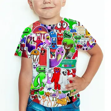 Compre Garten of Banban Jumbo Josh T-shirt Hot Game Cartoon Children Summer  Tee-shirt 100% Cotton High Quality Tshirts Boys and Girls