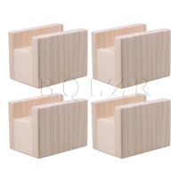 BQLZR 10x7x8.5cm Nature Color Wood Table Desk Bed Riser Lift Furniture Lifter Storage for 4cm Groove Feet Up to 5cm Lift