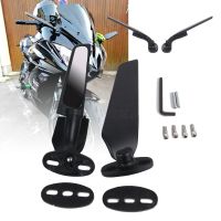 For Kawasaki 400 650 ZX6R ZX10R ZX12R Ninja 250 300 H2 H4 Modified Rearview Mirrors Wind Wing Adjustable Rotating Side Mirrors