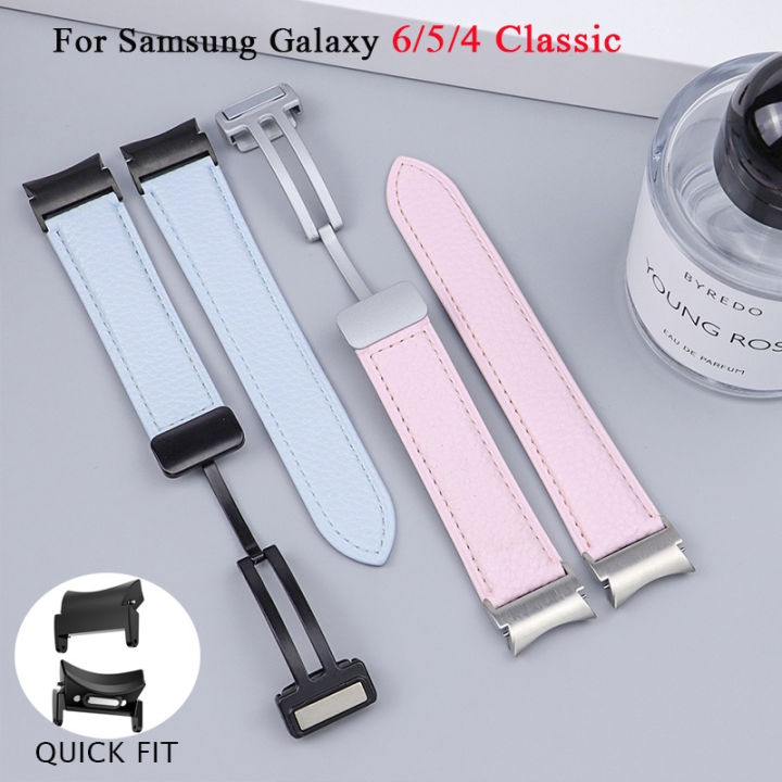 สายหนังสำหรับ-samsung-galaxy-watch-6-5-40mm-44mm-4คลาสสิก46mm-42mm-6คลาสสิก43mm-47mm-watch5-pro-45mm